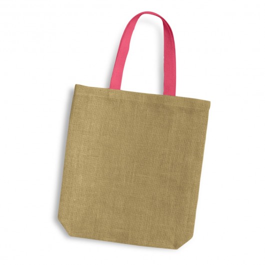 Pink Coloured Handle Jute Totes